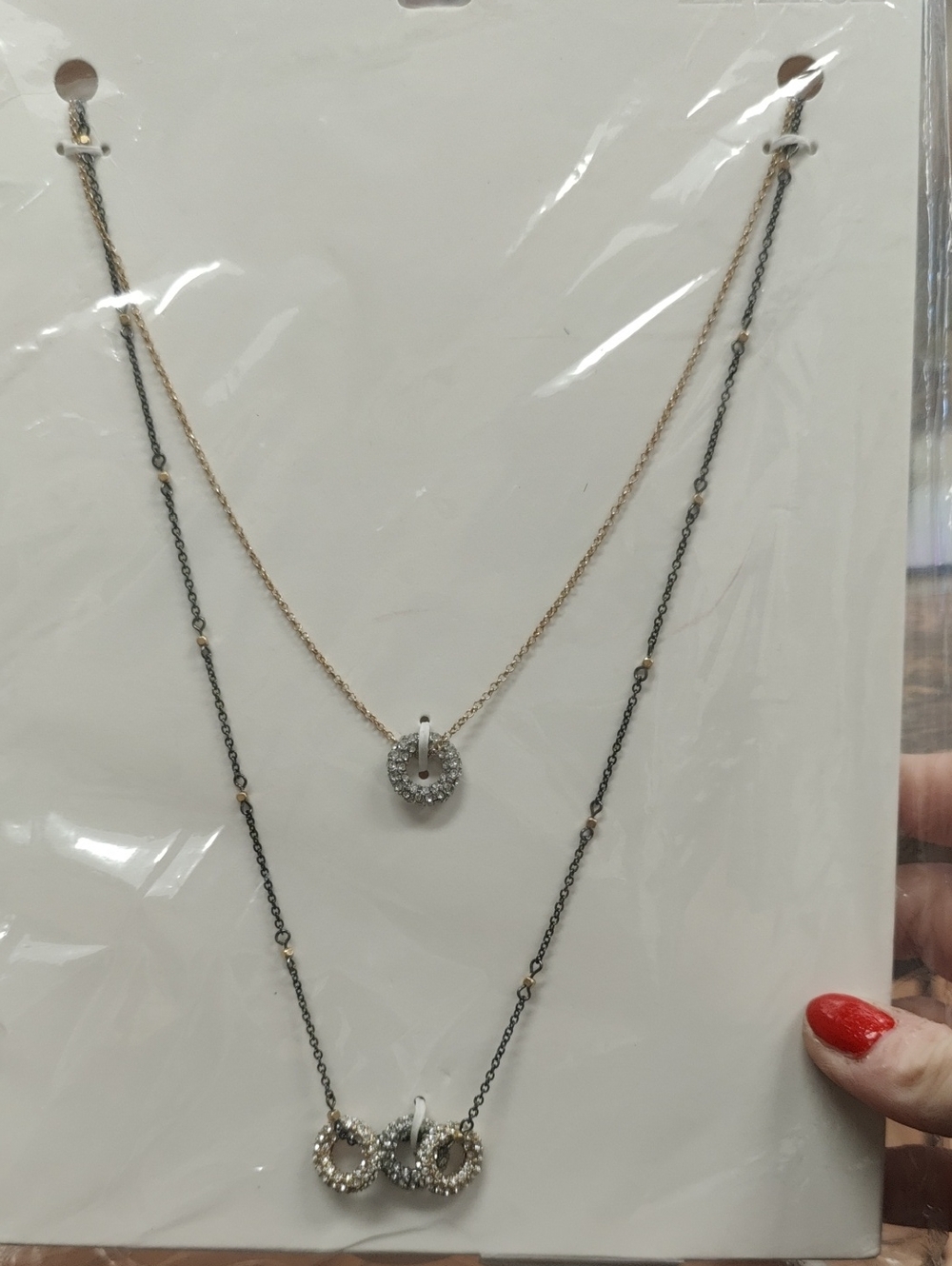 Zara Two-Tier Necklace with Gold and Black Chains